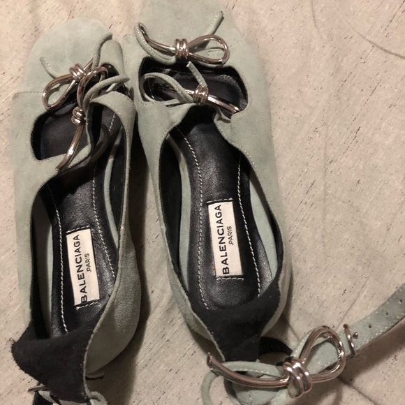 Balenciaga Hard To Find Cute Light Blue Sandals Size 36 but fits a Size 7 Small - Picture 2 of 15